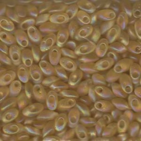 Miyuki Long Magatama Drops - Matte Transparent Topaz AB - 12.5gm