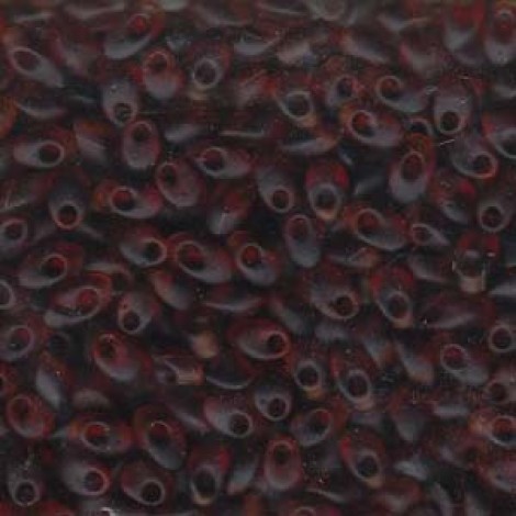 Miyuki Long Magatama Drops - Matte Transparent Dark Topaz - 12.5gm