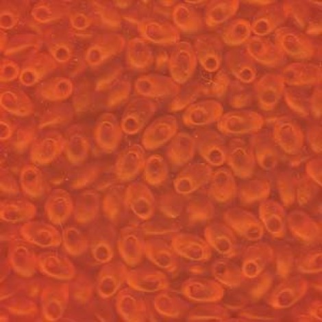 Miyuki Long Magatama Drops - Transparent Matte Orange - 12.5gm