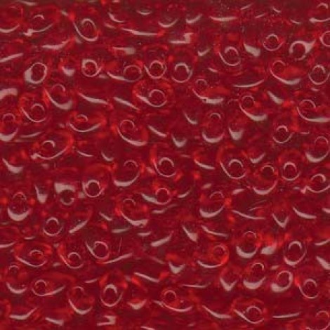 Miyuki Long Magatama Drops - Transparent Red Orange - 12.5gm