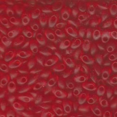 Miyuki Long Magatama Drops - Transparent Matte Red Orange - 12.5gm