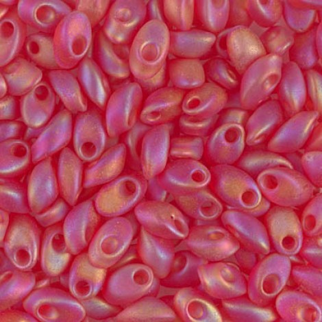 Miyuki Long Magatama Drops - Matte Transparent Red Orange AB - 12.5gm