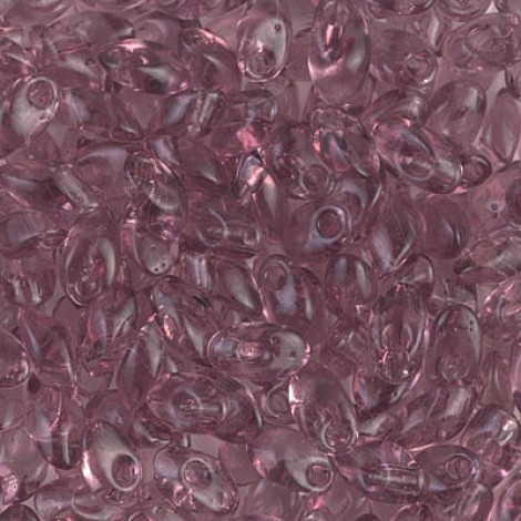 Miyuki Long Magatama Drops - Transparent Smoky Amethyst - 12.5gm