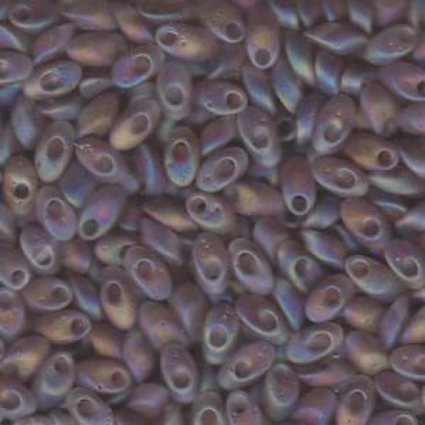 Miyuki Long Magatama Drops - Matte Transparent Smoky Amethyst AB - 12.5gm