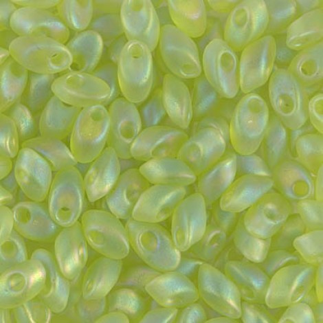 Miyuki Long Magatama Drops - Matte Transparent Chartreuse AB - 8.5gm