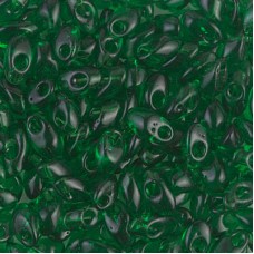 Miyuki Long Magatama Drops - Transparent Green - 12.5gm