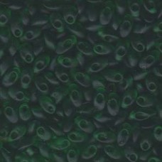 Miyuki Long Magatama Drops - Matte Transparent Green - 8.5gm
