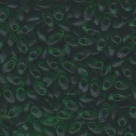 Miyuki Long Magatama Drops - Matte Transparent Green - 8.5gm