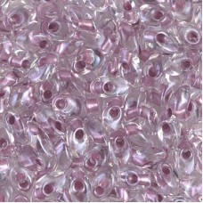 Miyuki Long Magatama Drops - Sparkling Orchid Lined Crystal - 12.5gm