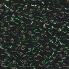Miyuki Long Magatama Drops - Silver Lined Green - 12.5gm