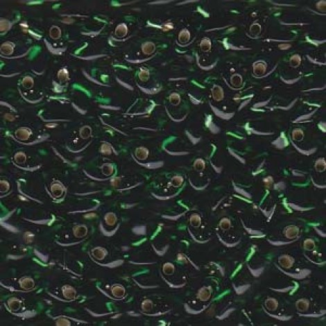 Miyuki Long Magatama Drops - Silver Lined Green - 12.5gm