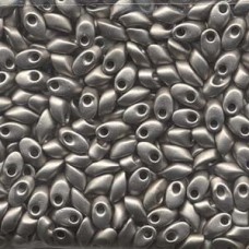 Miyuki Long Magatama Drops - Matte Metallic Silver - 12.5gm