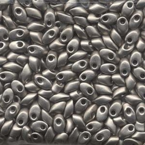 Miyuki Long Magatama Drops - Matte Metallic Silver - 12.5gm