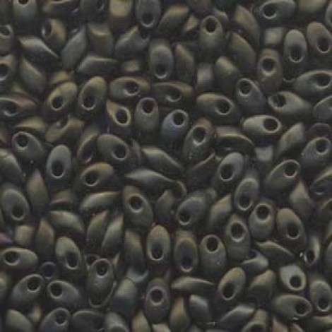 Miyuki Long Magatama Drops - Matte Olive Iris - 12.5gm