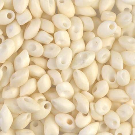 Miyuki Long Magatama Drops - Matte Opaque Cream - 12.5gm