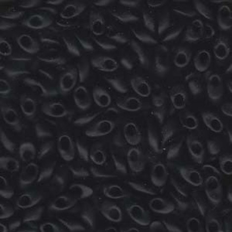 Miyuki Long Magatama Drops - Matte Opaque Black - 8.5gm
