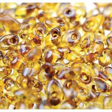 4x7mm Miyuki Long Magatamas - Transparent Light Topaz Picasso - 8.5gm