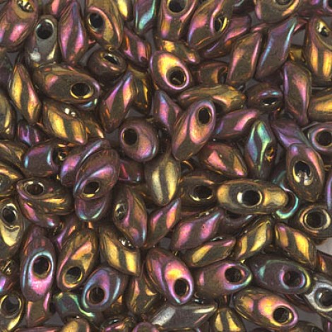 Miyuki Long Magatama Drops - Metallic Gold Iris - 10gm