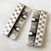 40x2mm ID Hammered Magnetic Flat Leather Clasp - Antique Fine Silver Plated