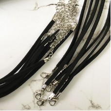 17-19in (43cm) 3mm Adjustable Black Faux Suede Necklaces