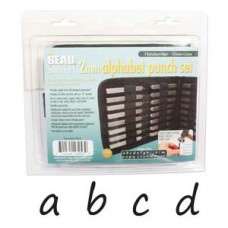 2mm Beadsmith Handwritten Lower Case 27pc Letter Punch Set w-Case