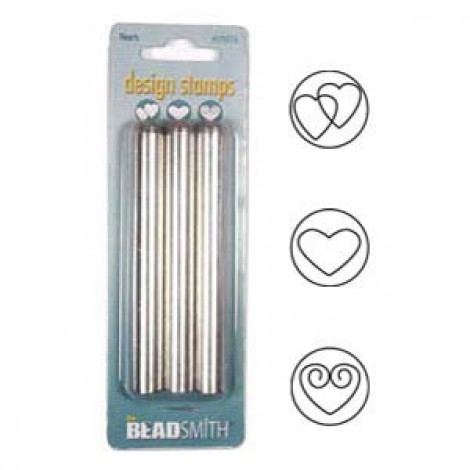 Beadsmith 3-piece 5mm Hearts Design Stamps Set