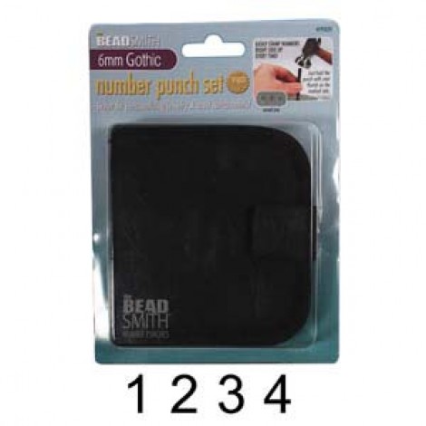 6.0mm Beadsmith Gothic Number Punch Sets - 9 pc w/case