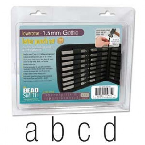 1.5mm Beadsmith Gothic Lower Case Letter Punch Set w/Case