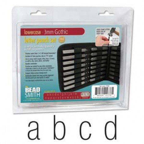 3.0mm Beadsmith Gothic Lower Case Letter Punch Set w/Case