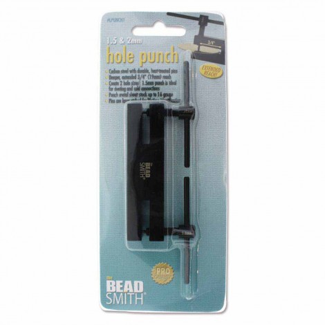 Beadsmith Double Metal Hole Punch - 1.5 + 2mm Beadsmith Double Metal Hole Punch - 1.5 + 2mm