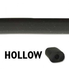 10x7mm Black Licorice Rubber Cord with Hole - Per metre