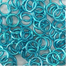 10mm 14ga Aluminium Jumprings - Light Blue - Pack of 100