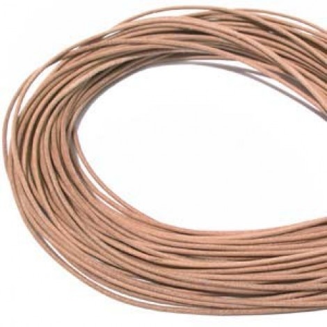 3mm Natural Greek Round Leather Cord - per metre