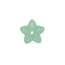 5x10mm Lucite Flower Beads - Aqua - Pack of 5