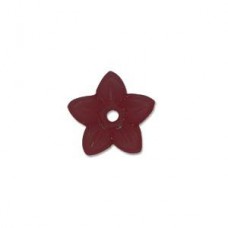 5x10mm Lucite Flower Beads - Cranberry - Pack of 5