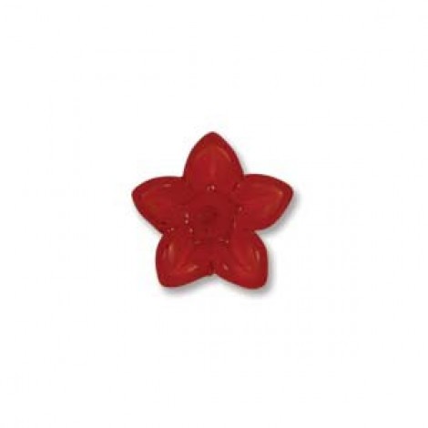 5x10mm Lucite Flower Beads - Scarlet