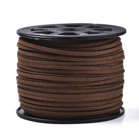 3x1.5mm Flat Faux Suede Cord - Brown - 100yd (91m) Roll 3x1.5mm Flat Faux Suede Cord - Brown - 100yd (91m) Roll