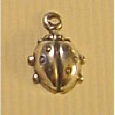 8mm Sterling Silver Plated Small Ladybug Charm