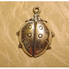 15mm Sterling Silver Plated Large Ladybug Charms - Pack of 2