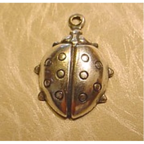 15mm Sterling Silver Plated Large Ladybug Charm