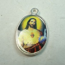 25x16mm Silver Plated Religious Pendant - Jesus