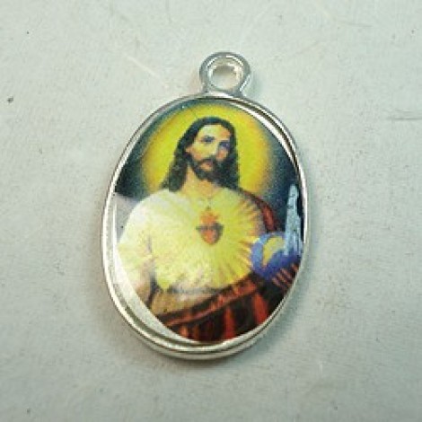 25x16mm Silver Plated Religious Pendants - Pack of 2