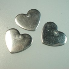 13x11mm Heart Shaped Stainless Steel Blank Drops - Pack of 20