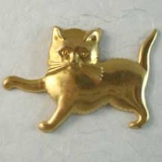 55x40mm Large Kitty Raw Brass Component - Each