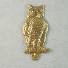40x22mm Large Owl Raw Brass Component - Each