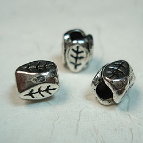 7x5.5mm Tibetan Style Antique Silver Leaf Beads