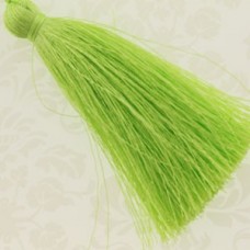 77mm Turkish Silk Thread Long Tassels - Lime Green - Each