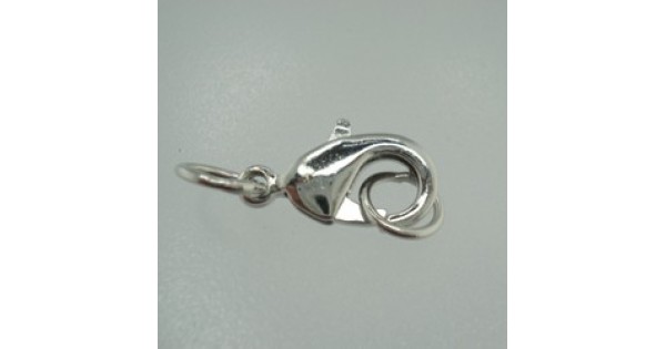 17x9mm Platinum Pl Silver Lobster Clasps w/8mm Jumpring - Pack of 2 ...