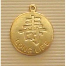 15mm Chinese Long Life Tag - Raw Brass - Pack of 4