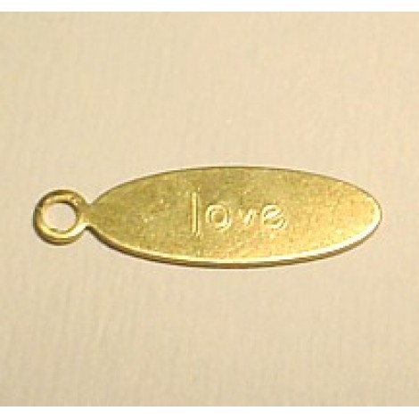 Love Oval Raw Brass Tag